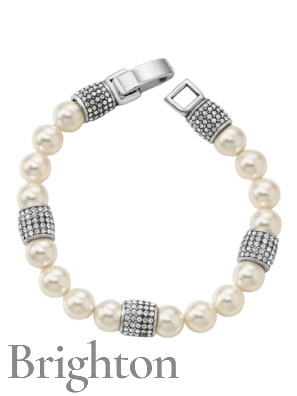 Brighton Meridian Ivory Pearl & Pave Silver Bracelet